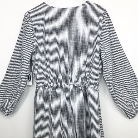Old Navy NEW Nautical Blue Pinstriped Wrap Dress - Picture 8 of 12